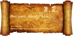 Merjavi Rozália névjegykártya